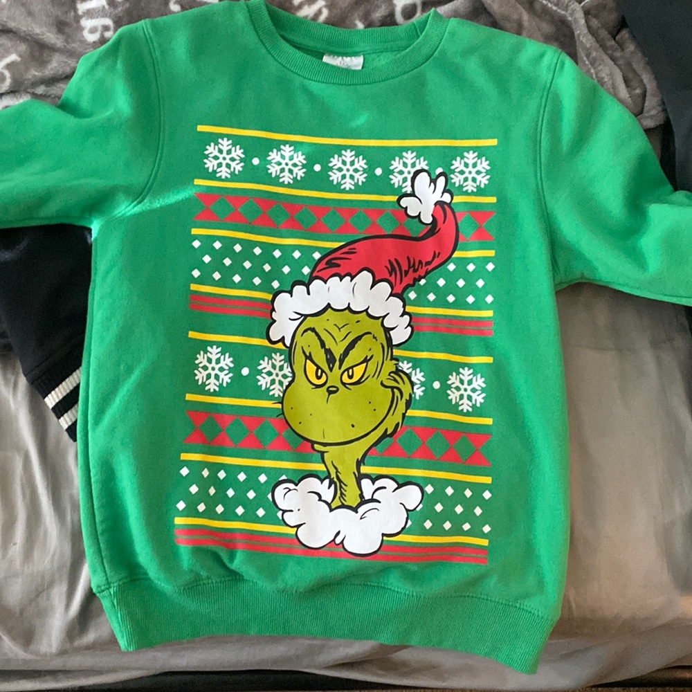Green Christmas Grinch crew neck